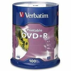 100PK DVD+R 16X 4.7GB WHITE MULTI 4
