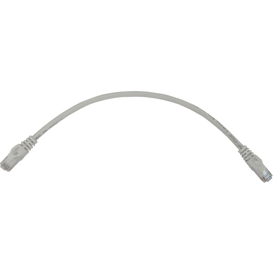 Cat6a 10g Snagless Molded Utp Ethernet Cable (RJ45 M/M), Poe, White, 1 Ft. (0.3 M)