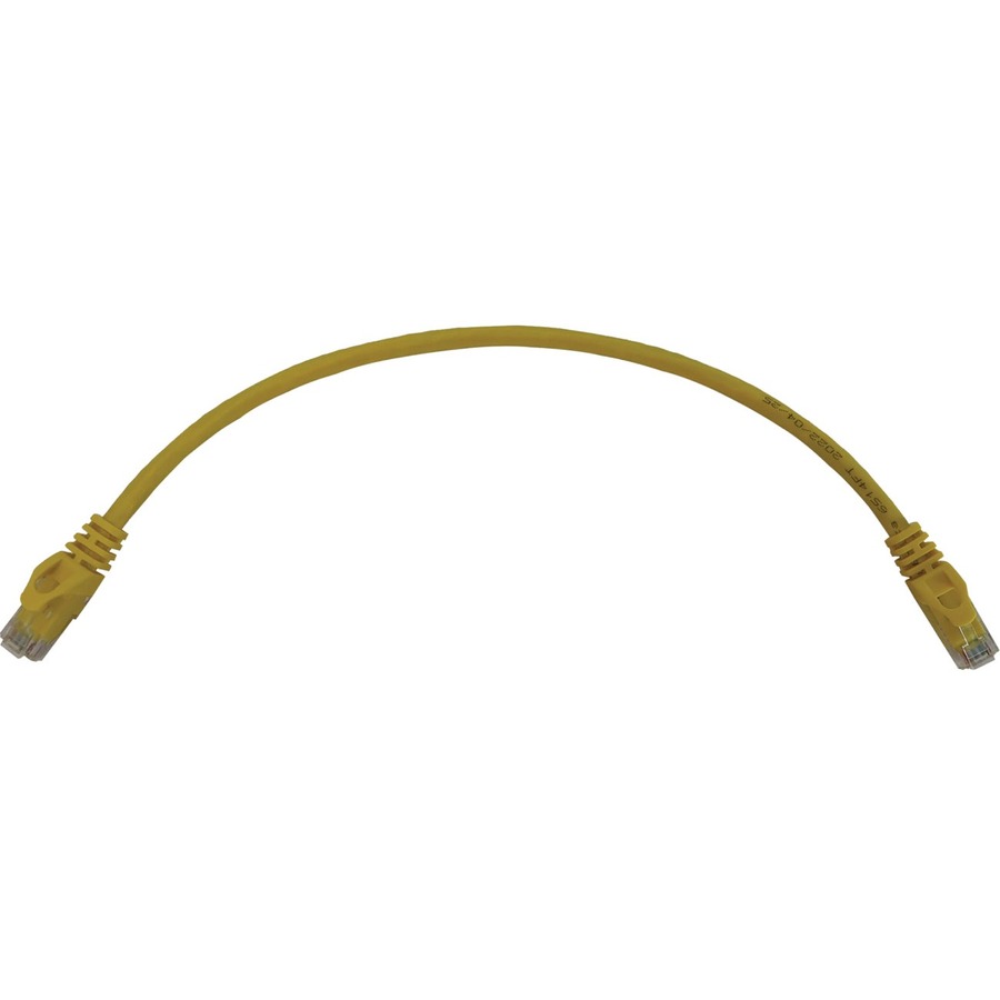 Eaton Tripp Lite Series Cat6a 10G Snagless Molded UTP Ethernet Cable (RJ45 M/M), PoE, Yellow, 1 ft. (0.3 m)