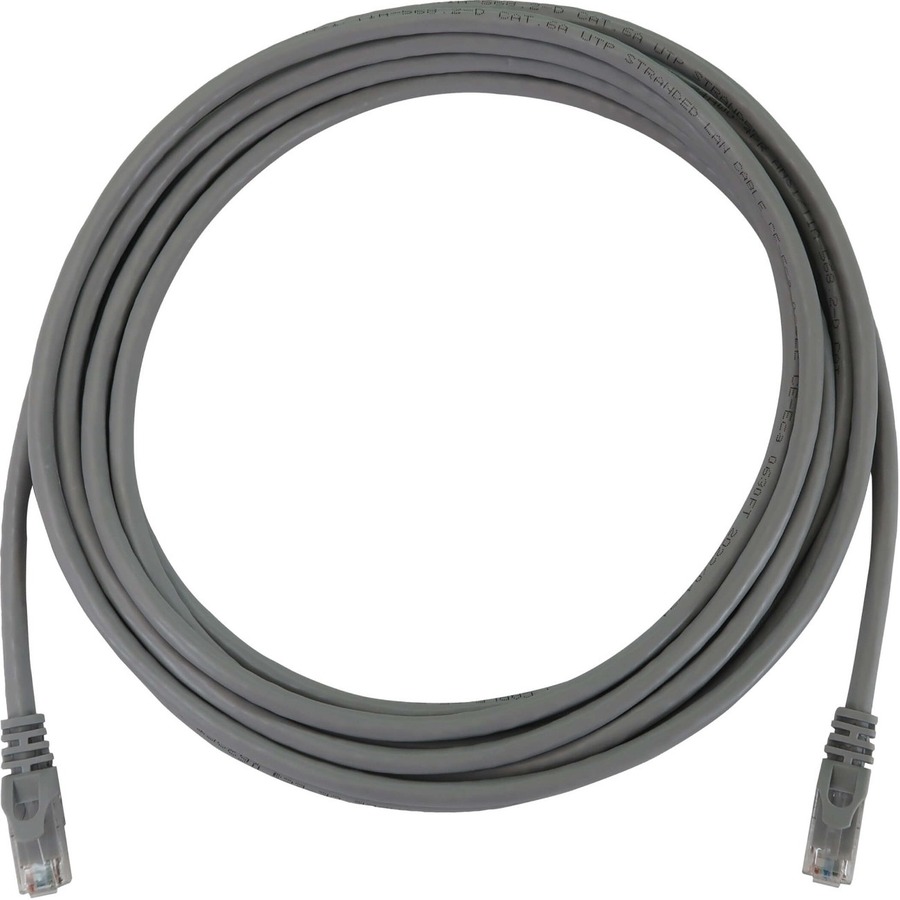 Cat6a 10g Snagless Molded Utp Ethernet Cable (RJ45 M/M), Poe, Gray, 15 Ft. (4.6 M)
