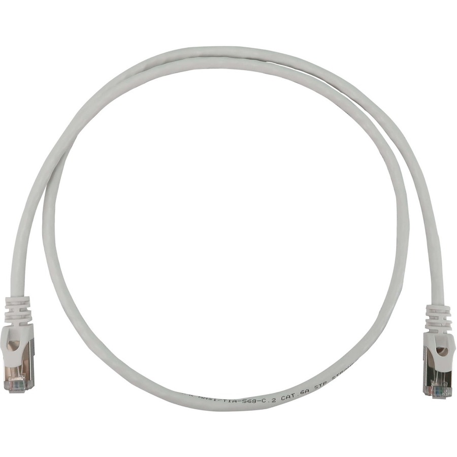 Tripp Lite by Eaton Cat6a 10G Snagless Shielded Slim STP Ethernet Cable (RJ45 M/M), PoE, White, 3 ft. (0.9 m)