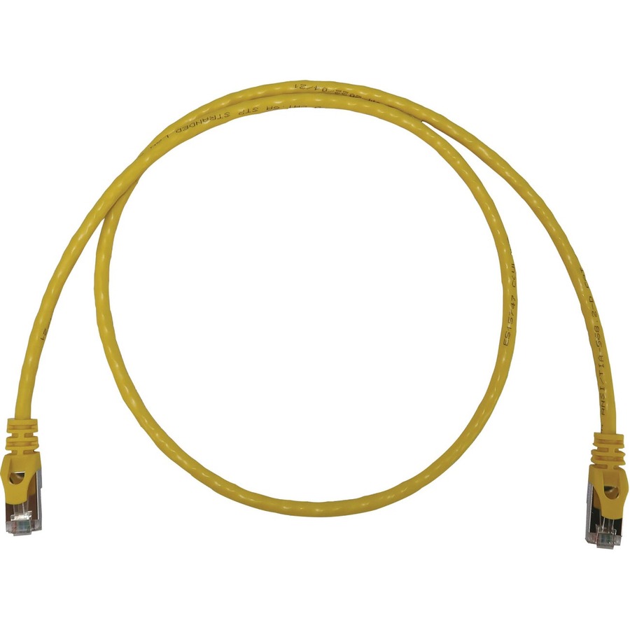 Cat6a 10g Snagless Shielded Slim Stp Ethernet Cable (RJ45 M/M), Poe, Yellow, 3 Ft. (0.9 M)