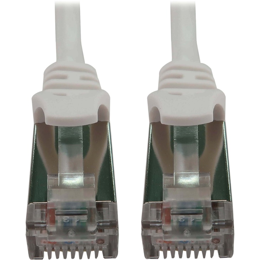 Cat6a 10g Snagless Shielded Slim Stp Ethernet Cable (RJ45 M/M), Poe, White, 10 Ft. (3.1 M)