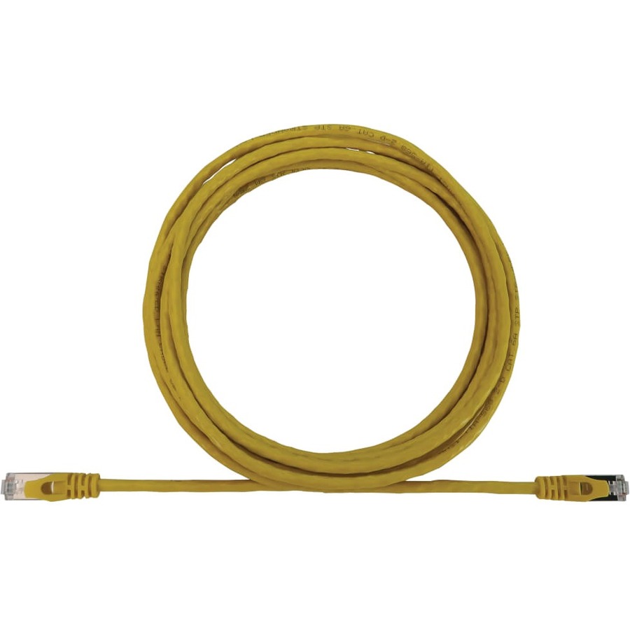Cat6a 10g Snagless Shielded Slim Stp Ethernet Cable (RJ45 M/M), Poe, Yellow, 10 Ft. (3.1 M)