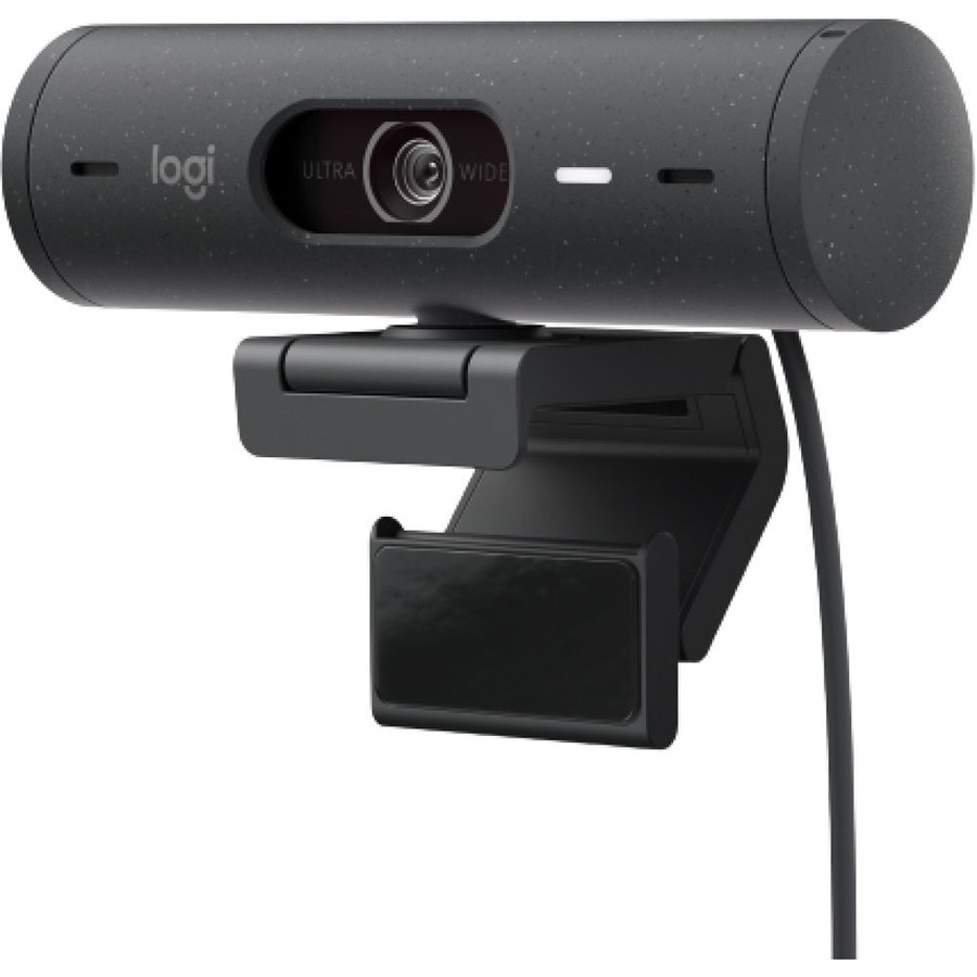 LOGITECH BRIO 500 Webcam, Full HD 1080p with autofocus and noise reduction, Integrated Privacy Shutter, Compatible with Google Meets, Microsoft, Zoom (Graphite)