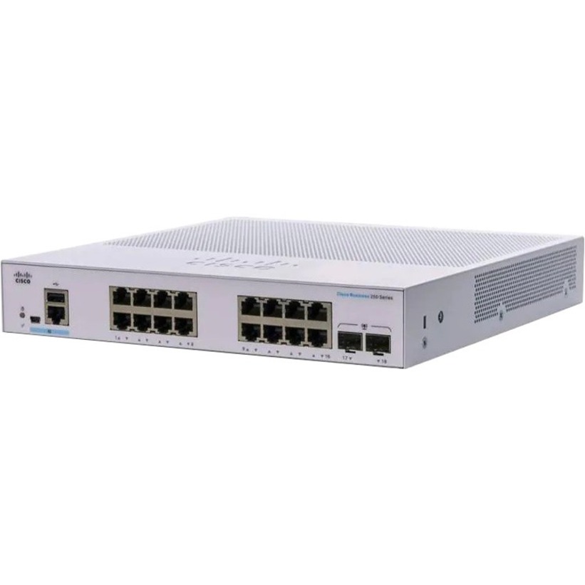 CBS250 SMART 16-PORT GE, POE, 2X1G SFP REMANUFACTURED