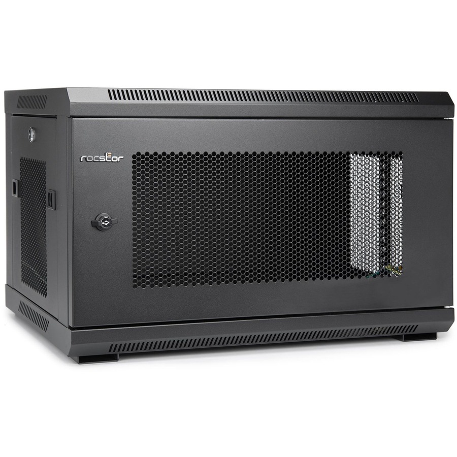 SOLIDRACK 6U WALLMOUNT RACK VENTED ENCLOSURE - FRONT & SIDE DOOR LOCKS - 200 LB