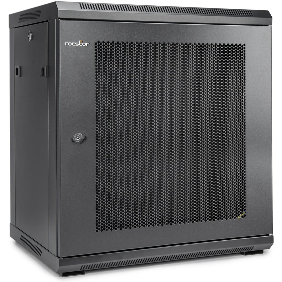 SOLIDRACK 9U WALLMOUNT RACK VENTED ENCLOSURE - FRONT & SIDE DOOR LOCKS - 200 LB