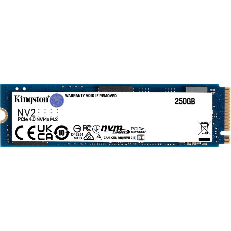 KINGSTON NV2 250 Go Gen 4x4 NVMe M.2 Lecture : 3 000 Mo/s ; Écriture : disque SSD 1 300 Mo/s (SNV2S/250G)