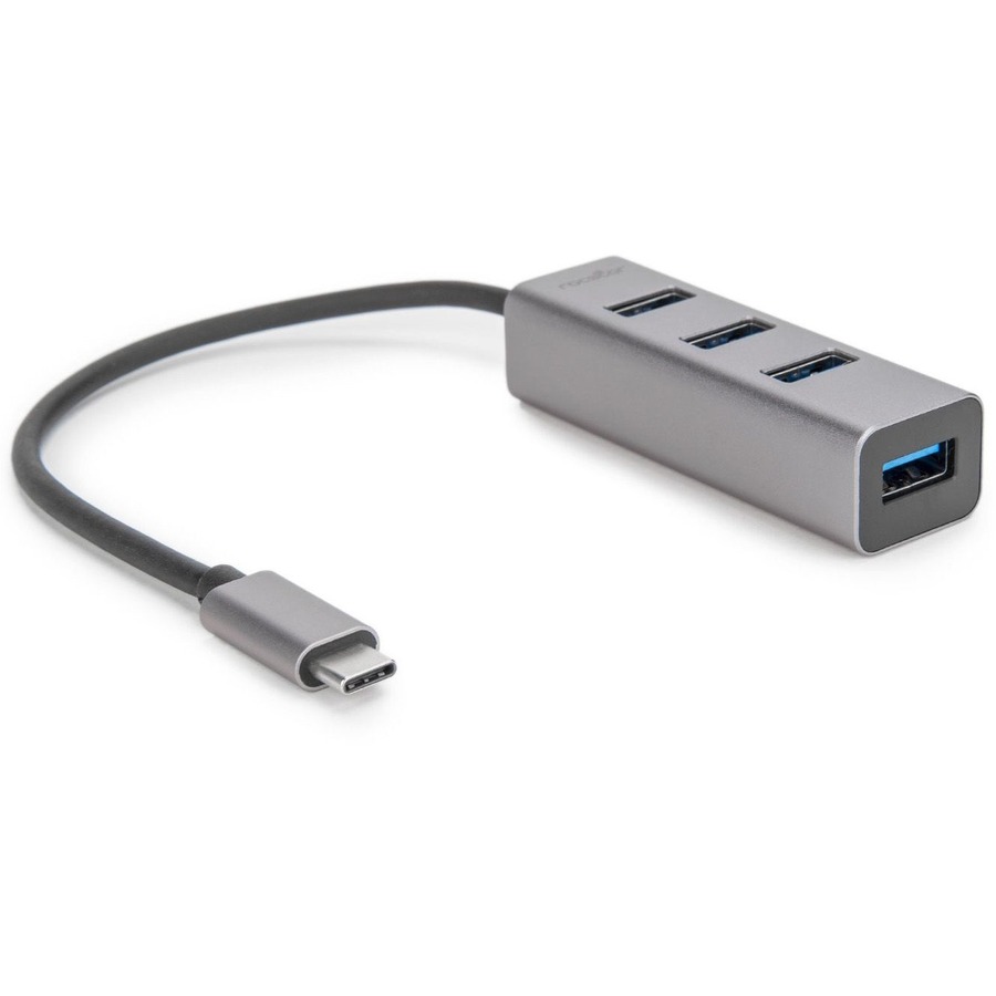 ROCSTOR PREMIUM SLIM PORTABLE 4 PORT HUB - USB-C TO 4X USB-A SLIM HUB - USB 3.0