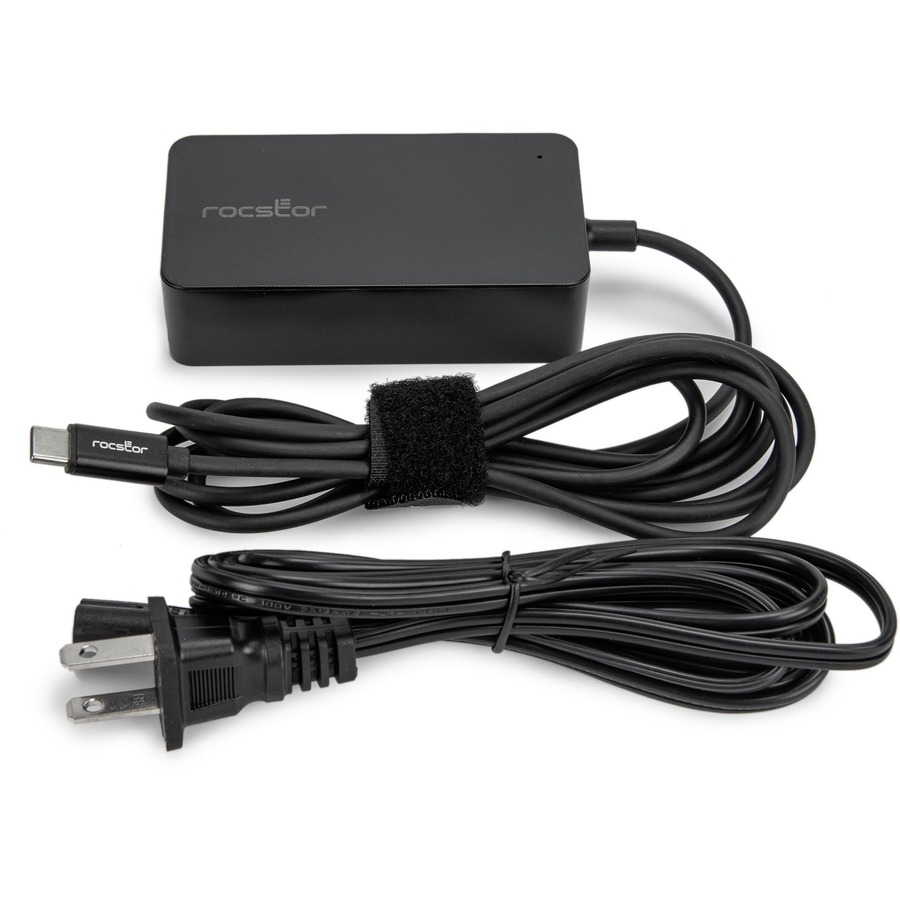 ROCSTOR PREMIUM 45W SMART USB-C SLIM POWER ADAPTER AC CHARGER FIXED USB-C CABLE