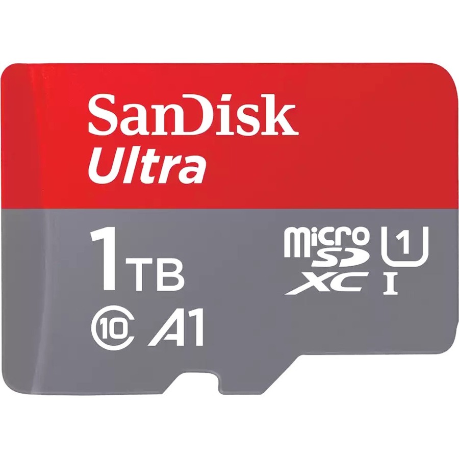 SANDISK ULTRA MICROSDHC MEMORY CARD, 1TB, 150MB/S, C10, UHS, U1, A1, CARD W/ADAP