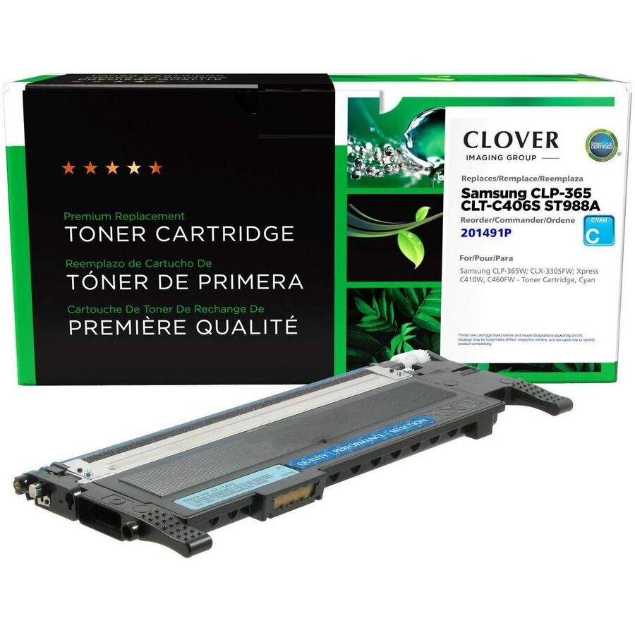 CLOVER IMAGING REMANUFACTURED SAMSUNG CLT-C406S / ST988A CYAN TONER CARTRIDGE