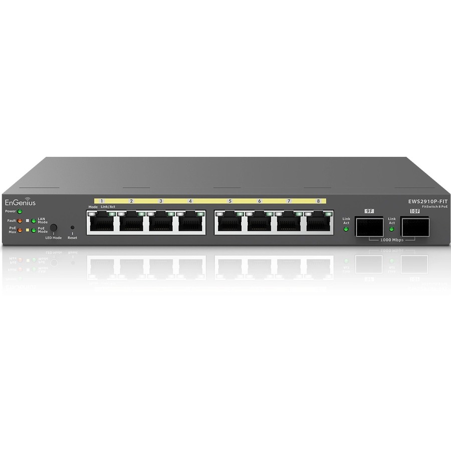 ENGENIUS FIT MANAGED EWS2910P-FIT 8-PORT GIGABIT POE L2+ SWITCH WITH A 55W POE B