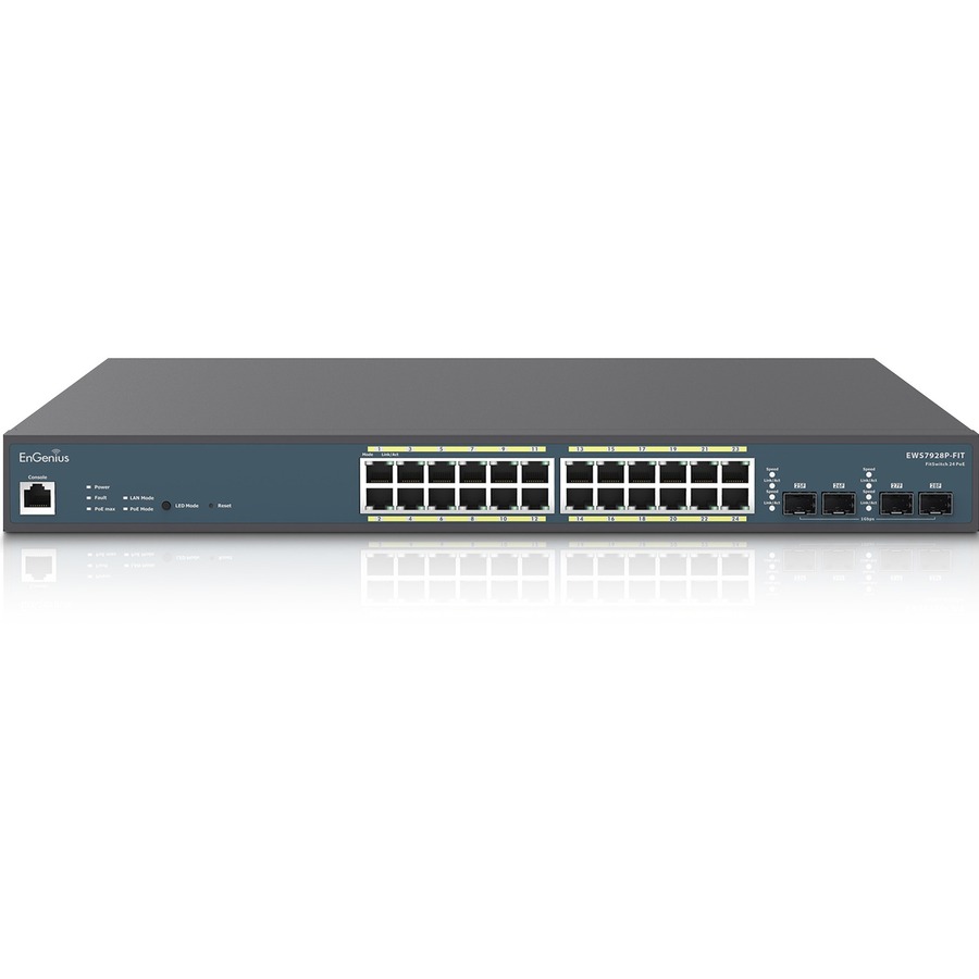 ENGENIUS FIT MANAGED EWS7928P-FIT 24-PORT GIGABIT POE+ L2+ SWITCH WITH A 240W PO