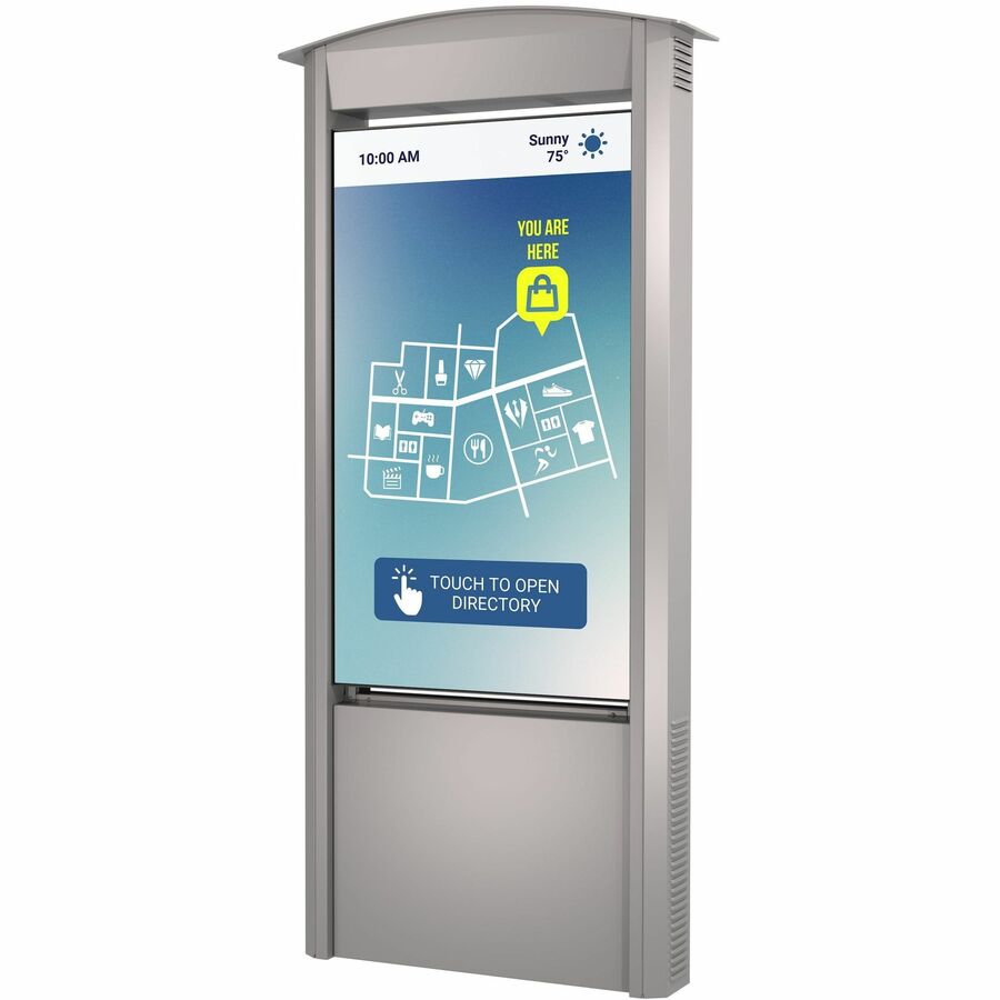 SINGLE SIDED OUTDOOR SMART CITY KIOSK - SILVER W/XHB DISPLAY