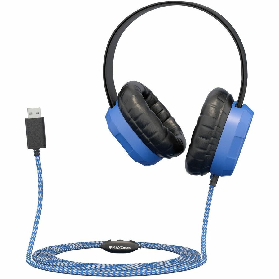 EXTREME HEADSET W/BRAIDED CABLE, INLINE VOLUME CONTROL AND BUILT-IN MICROPHONE W