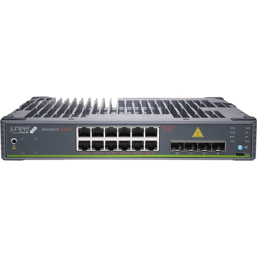 EX4100-F 12-PORT FANLESS 10/100/1000BASET, TAA, 2X 1G/2.5G/10GBASET UPLINK PORTS