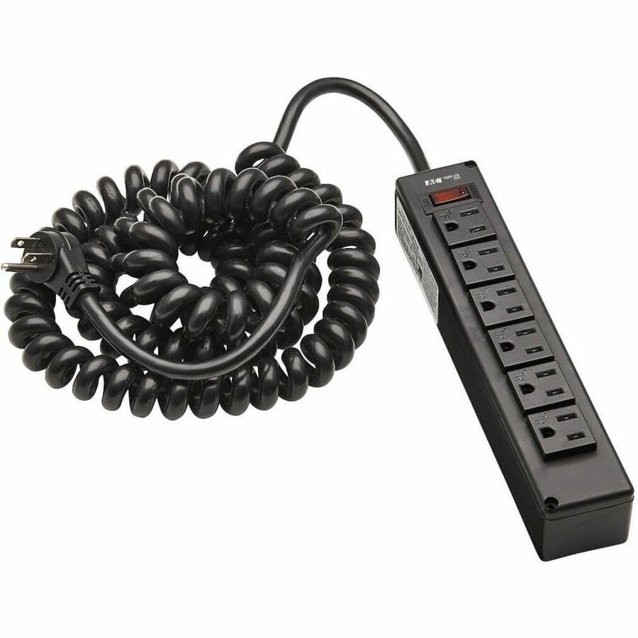EATON TRIPP LITE SERIES SAFE-IT 6-OUTLET SURGE PROTECTOR - 10 FT. SPIRAL CORD, 5