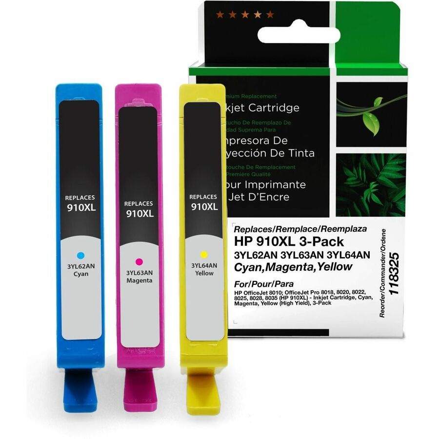 CLOVER IMAGING REMAN FOR HP 910XL 3-PACK HIGH YIELD CYAN,MAGENTA,YELLOW INK CART