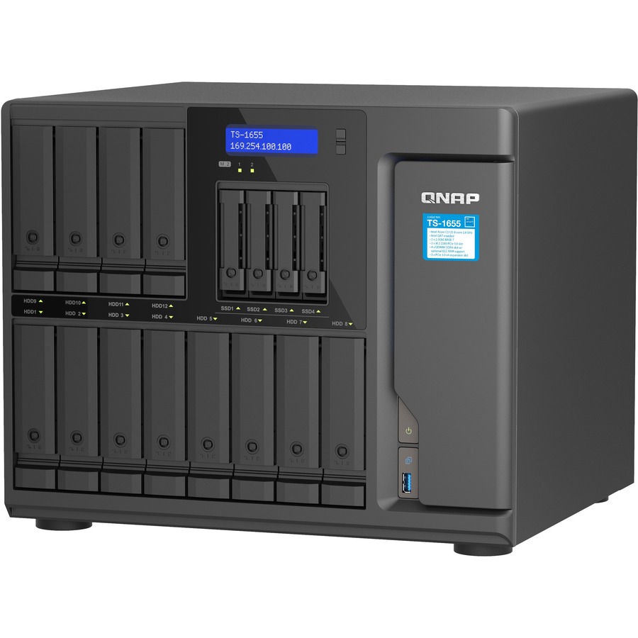 QNAP TS-1655-8G-US 16-Bay Desktop NAS Intel Atom C5125 | SMB, Enterprise