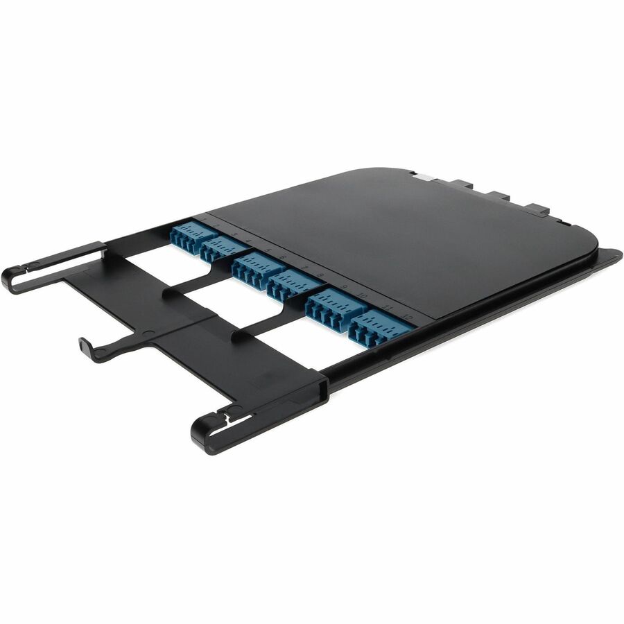 ADDON RACK MOUNT HIGH DENSITY CASSETTE BASE-8 3X MPO-12 IN, 12X LC OUT, SINGLE-M