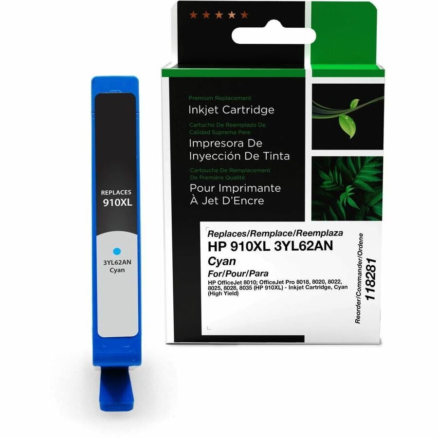 CLOVER IMAGING REMAN FOR HP 3YL62AN 910XL HIGH YIELD CYAN INK CARTRIDGE