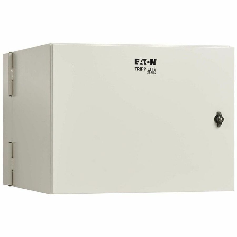 Smartrack Industrial Enclosure with Lock - Nema 4, Wall Mount, Metal Construction, Hinged Back, 28 In. Depth, 9u, Gray