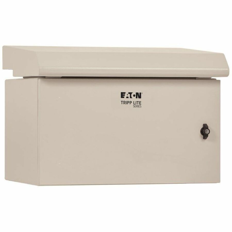Smartrack Industrial Enclosure - Nema 3r, Wall Mount, Metal, Locking, Hinged Back, Fan with Thermal Switch, 28 In. Depth, 6u, Gray