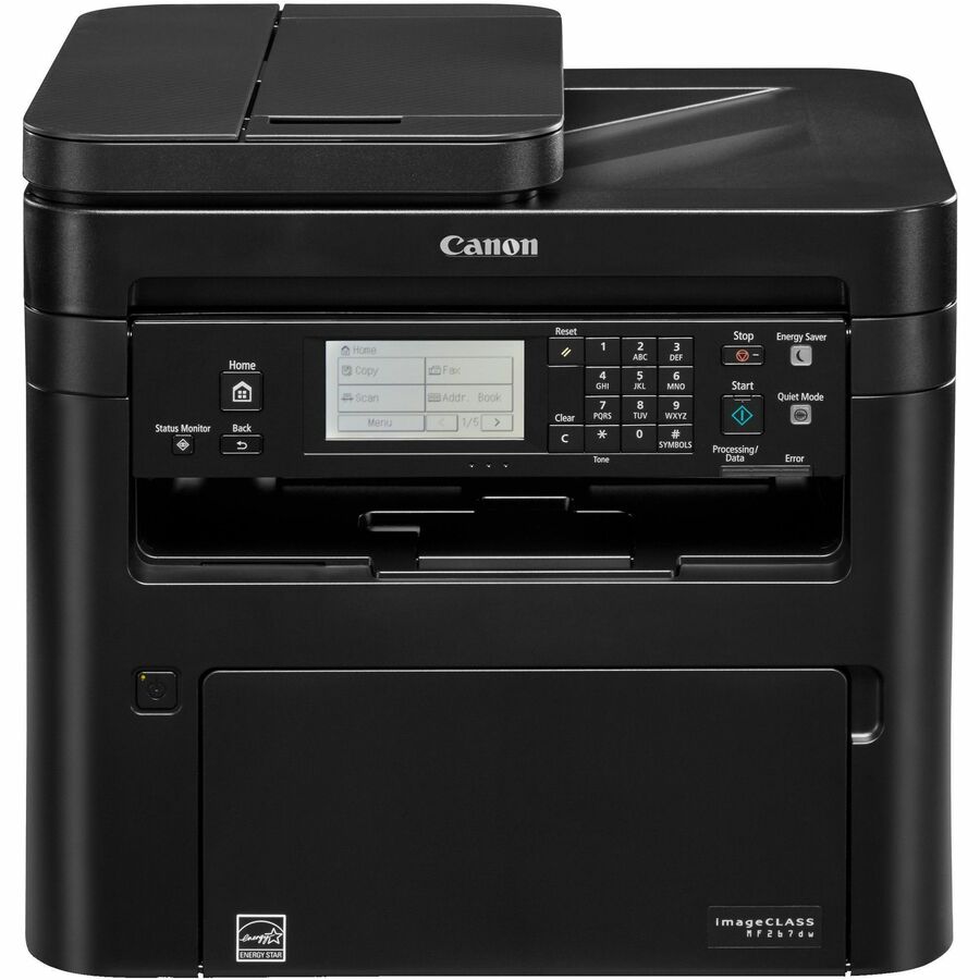 CANON ImageClass MF267DWII Print / Scan / Copy / Fax at 30ppm, up to 600 x 600 dpi print resolution, Duplex printing, 250-sheet paper tray, Scan up to 600x600 dpi optical resolution, 256-page memory capacity, WiFi 802 b/g/n, WiFi direct, Ethernet, USB 2.0,
