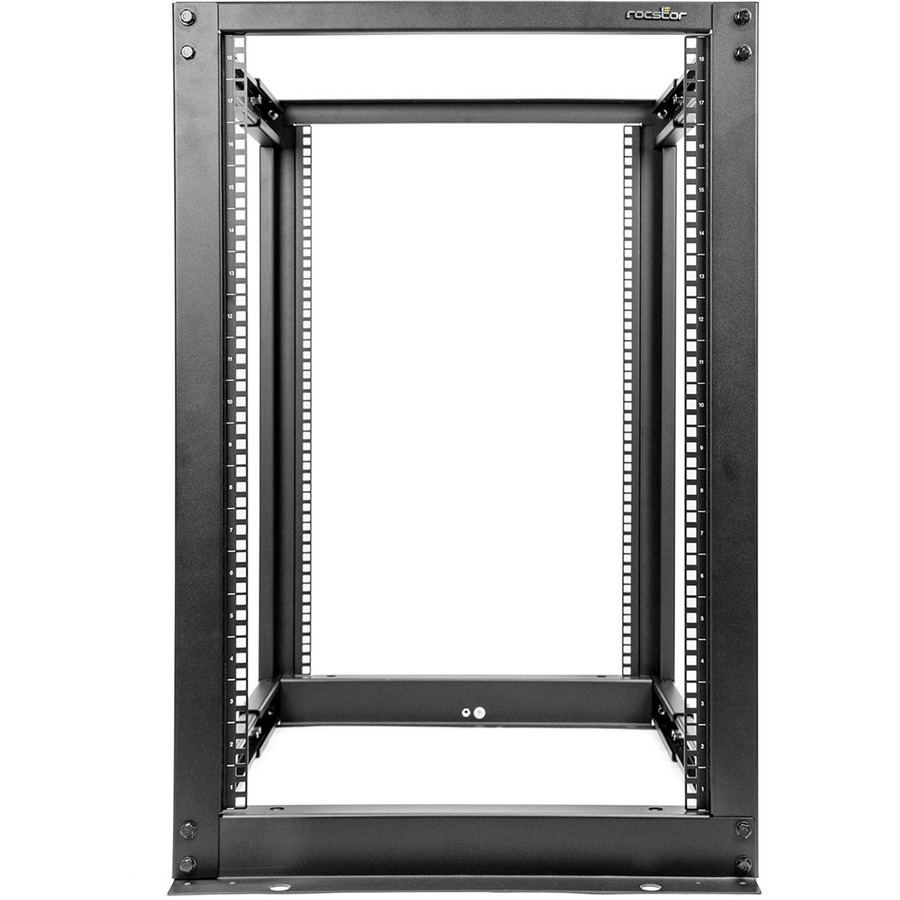 SOLIDRACK 18U ADJUSTABLE DEPTH OPEN FRAME 4 POST RACK W/ CASTERS - 1200 LBS WEIG