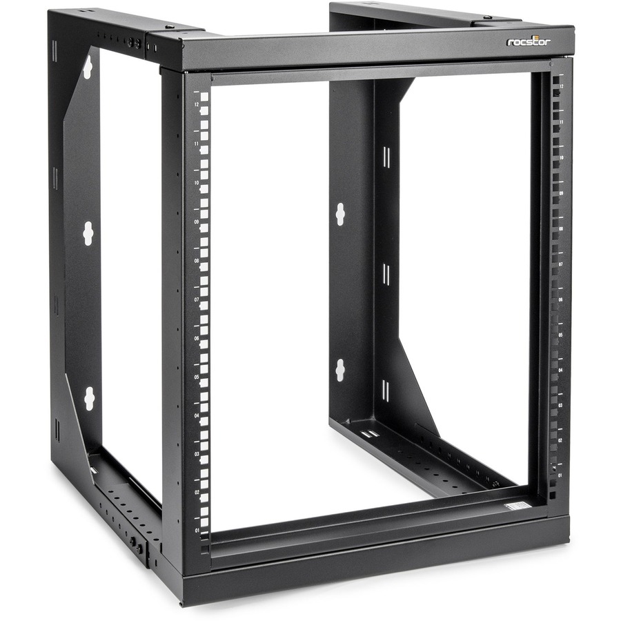 SOLIDRACK 12U WALL MOUNT RACK - 2-POST OPEN FRAME - ADJUSTABLE DEPTH 18 - 25.6 -