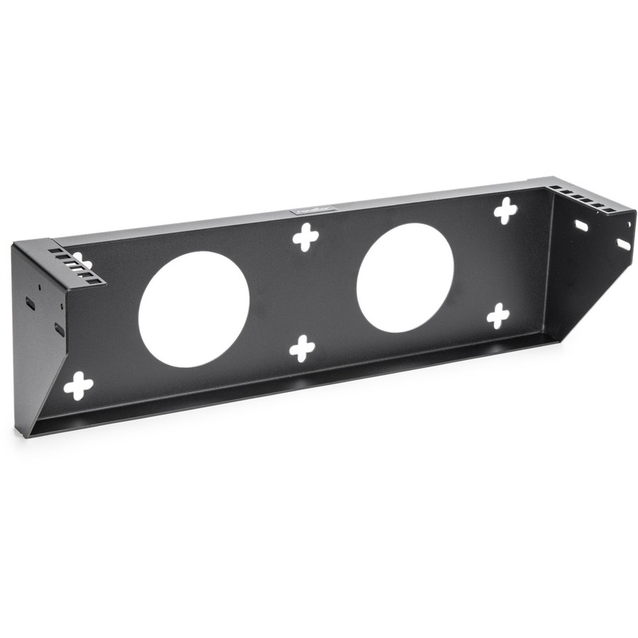 2U 19IN STEEL VERTICAL WALL MOUNT RACK BRACKET - FULLY ASSEMBLED W/ CAGE SCREWS
