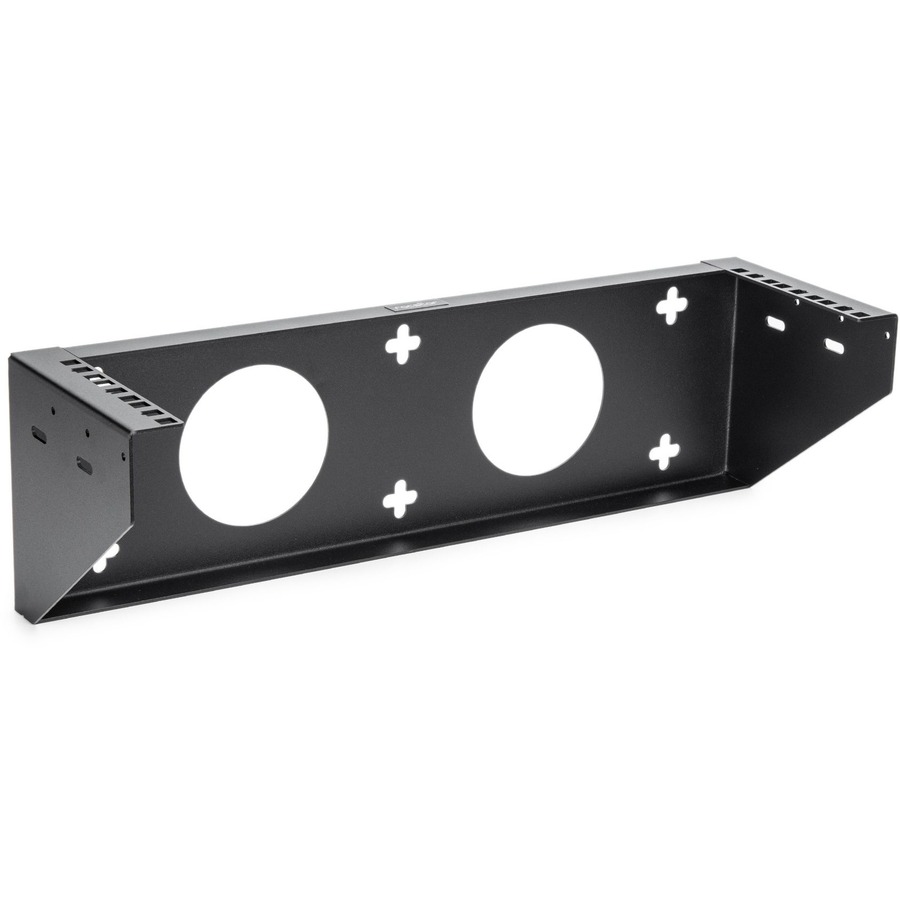 3U 19IN STEEL VERTICAL WALL MOUNT RACK BRACKET - FULLY ASSEMBLED W/ CAGE SCREWS