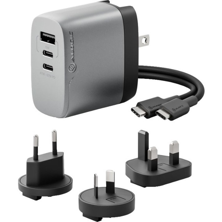 ALOGIC 3X67 RAPID POWER 67W MULTI COUNTRY GAN CHARGER - SPACE GREY