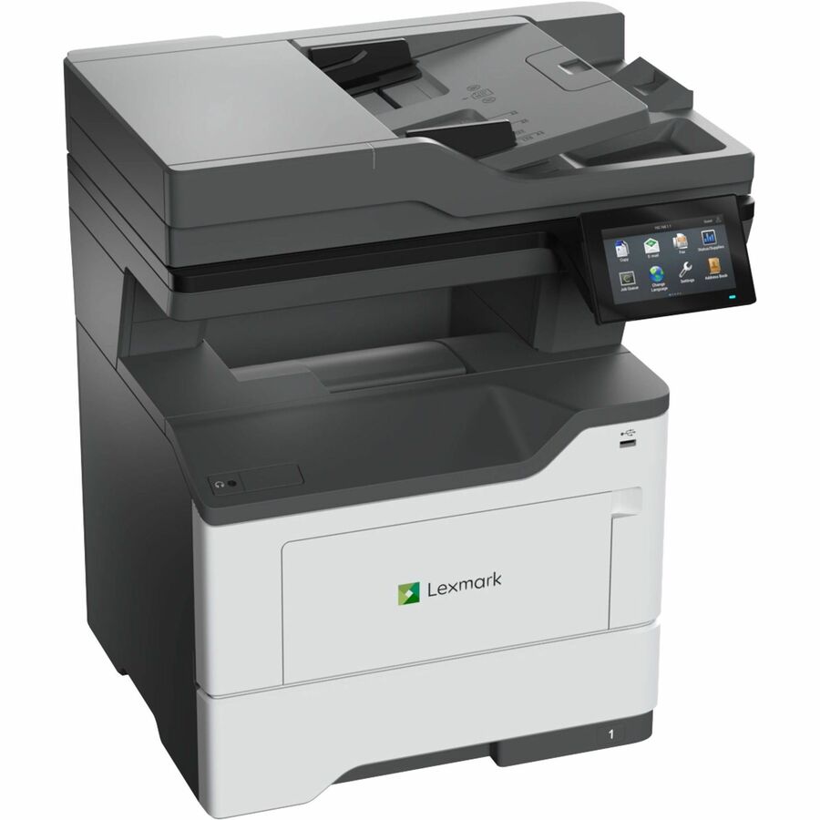 Lexmark MX532adwe Wired & Wireless Laser Multifunction Printer - Monochrome  - Copier/Fax/Printer/Scanner - 46 ppm Mono Print - 1200 x 1200 dpi Print - Automatic Duplex Print - Up to 120000 Pages Monthly - Color Flatbed/ADF Scanner - 600 x 600 dpi Optical