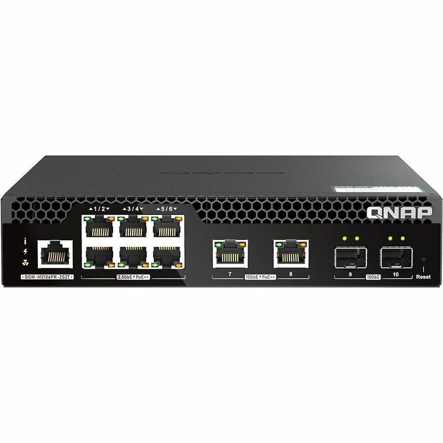 QNAP HALF-RACKMOUNT SWITCH QSW-M2106PR-2S2T-US, MANAGEMENT SWITCH, 6 PORT 2.5GBP