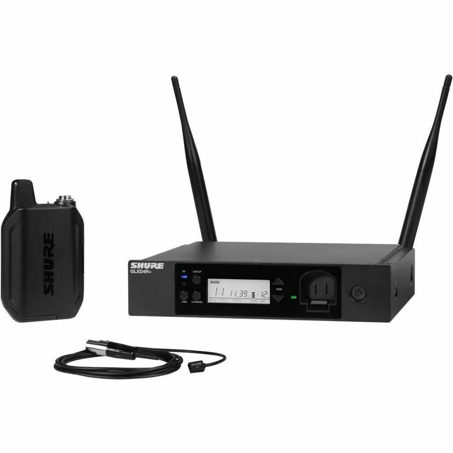 THE GLX-D+ DUAL BAND WIRELESS RACK SYSTEM FEATURES THE MINIATURE WEARABLE WL93 L