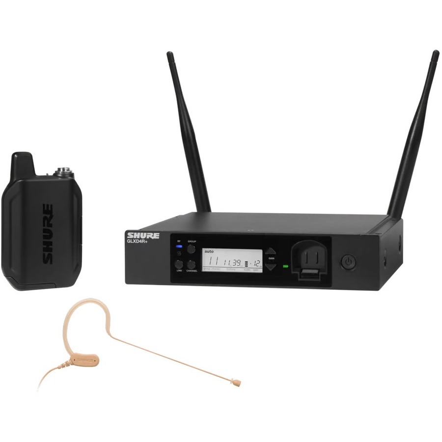 THE GLX-D+ DUAL BAND WIRELESS RACK SYSTEM FEATURES THE PREMIUM MX153 HEADWORN EA