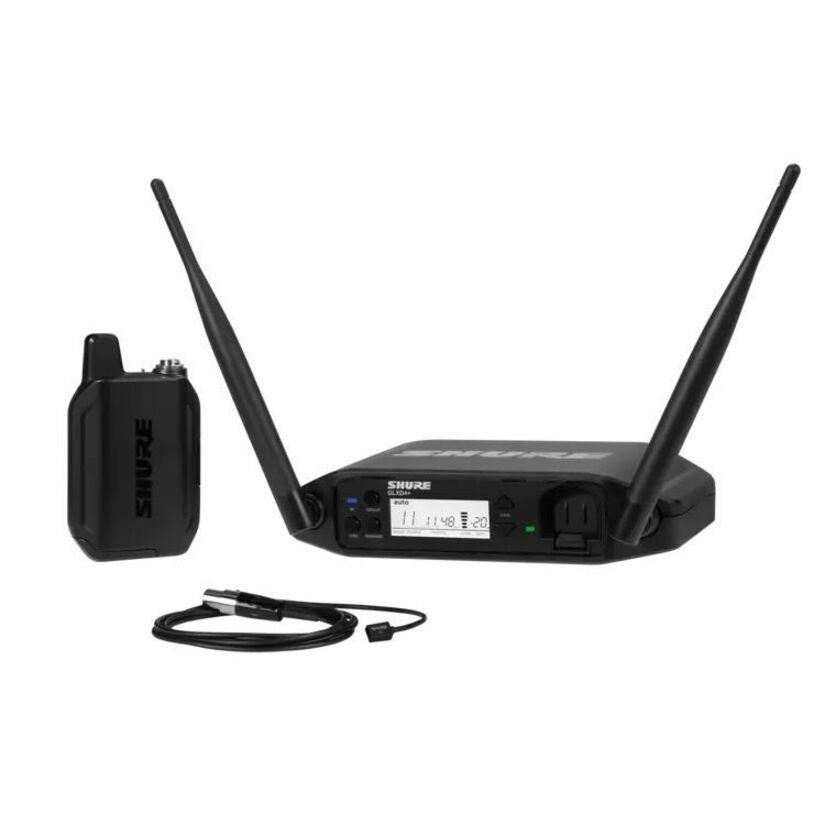THE GLX-D+ DUAL BAND WIRELESS PRESENTER SYSTEM FEATURES THE MINIATURE WEARABLE W
