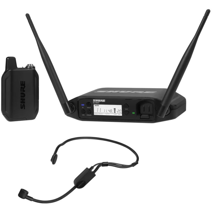 THE GLX-D+ DUAL BAND WIRELESS HEADSET SYSTEM FEATURES THE PGA31 HEADSET MICROPHO