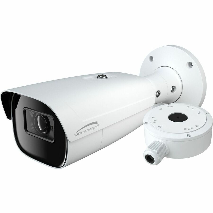 8MP H.265 NDAA IP BULLET CAMERA WITH ADVANCED ANALYTICS AND JUNCTION BOX, WHITE