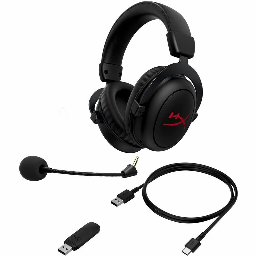 HYPERX Cloud II Core Wireless Gaming Headset - Stereo - USB 2.0, Mini-phone (3.5mm) - Wired/Wireless - 65.6 ft - 60 Ohm - 10 Hz - 21 kHz - Over-the-ear - Binaural - Circumaural - 1.6 ft Cable - Electret Condenser, Bi-directional, Noise Cancelling Micropho