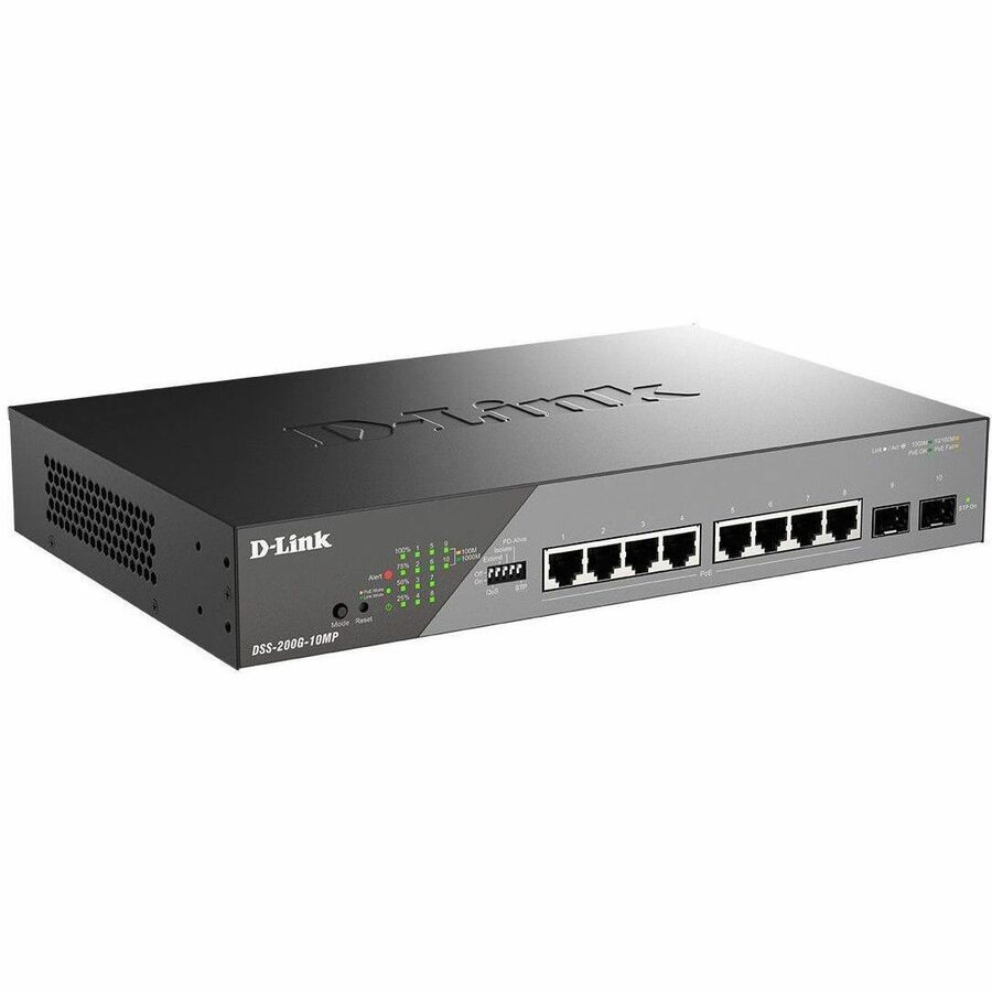 DSS-200G SERIES 10-PORT GIGABIT SURVEILLANCE POE SWITCH, 130W POE BUDGET 8 PORT