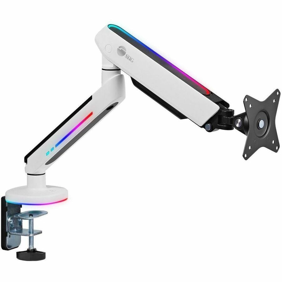 SIIG MONITOR DESK MOUNT W/ GAMING RGB LIGHT FITS 1734IN, UP TO 19.8 LBS, GAS SP