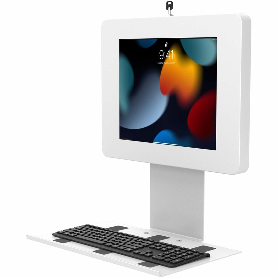 UNIVERSAL SECURITY ENCLOSURE WALL MOUNT W/ KEYBOARD TRAY (WHITE)