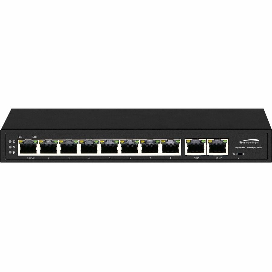 10-PORT SWITCH, 8-PORT POE FULL GIGABIT,