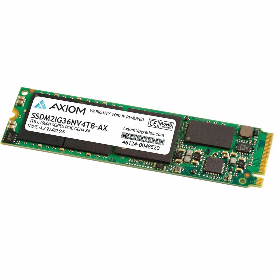 Axiom C7000n 4 TB Solid State Drive - M.2 2280 Internal - PCI Express NVMe (PCI Express NVMe 4.0 x4) - Notebook, Desktop PC Device Supported - 0.46 DWPD - 2000 TB TBW - 7415 MB/s Maximum Read Transfer Rate - 512-bit Encryption Standard