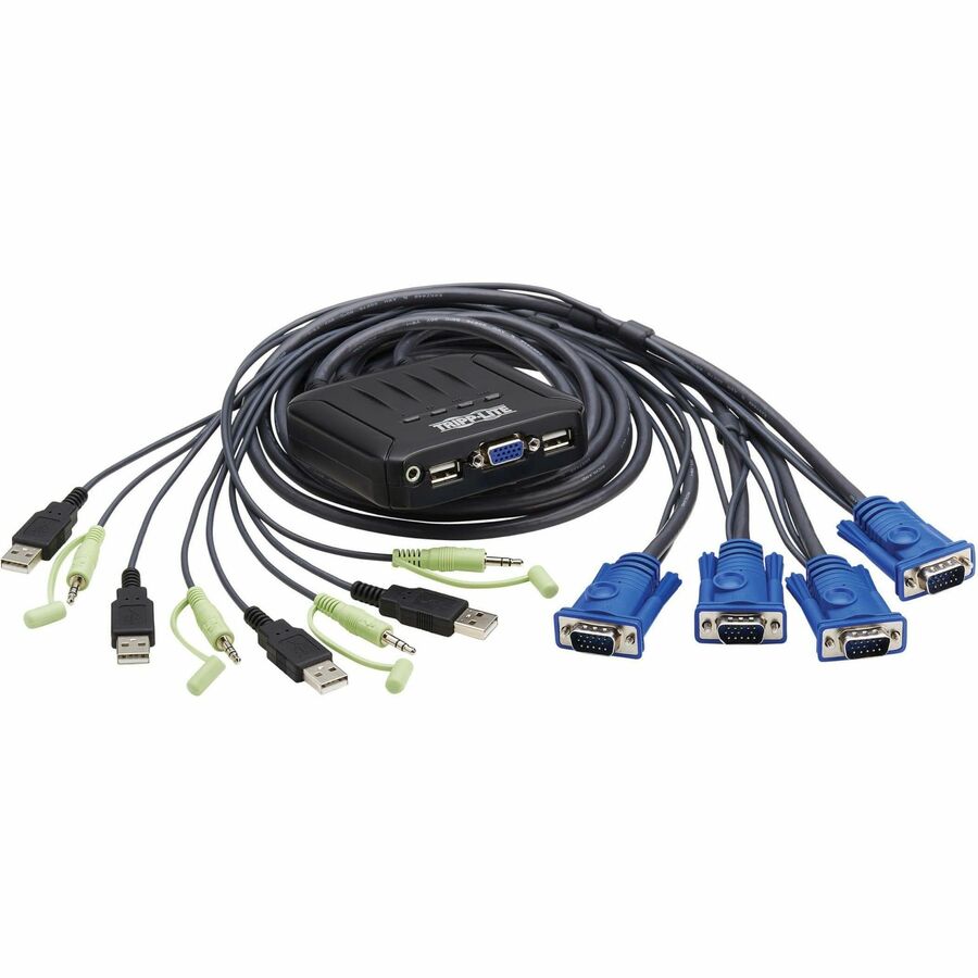 EATON TRIPP LITE SERIES 4-PORT VGA KVM SWITCH WITH BUILT-IN VGA, USB AND 3.5 MM