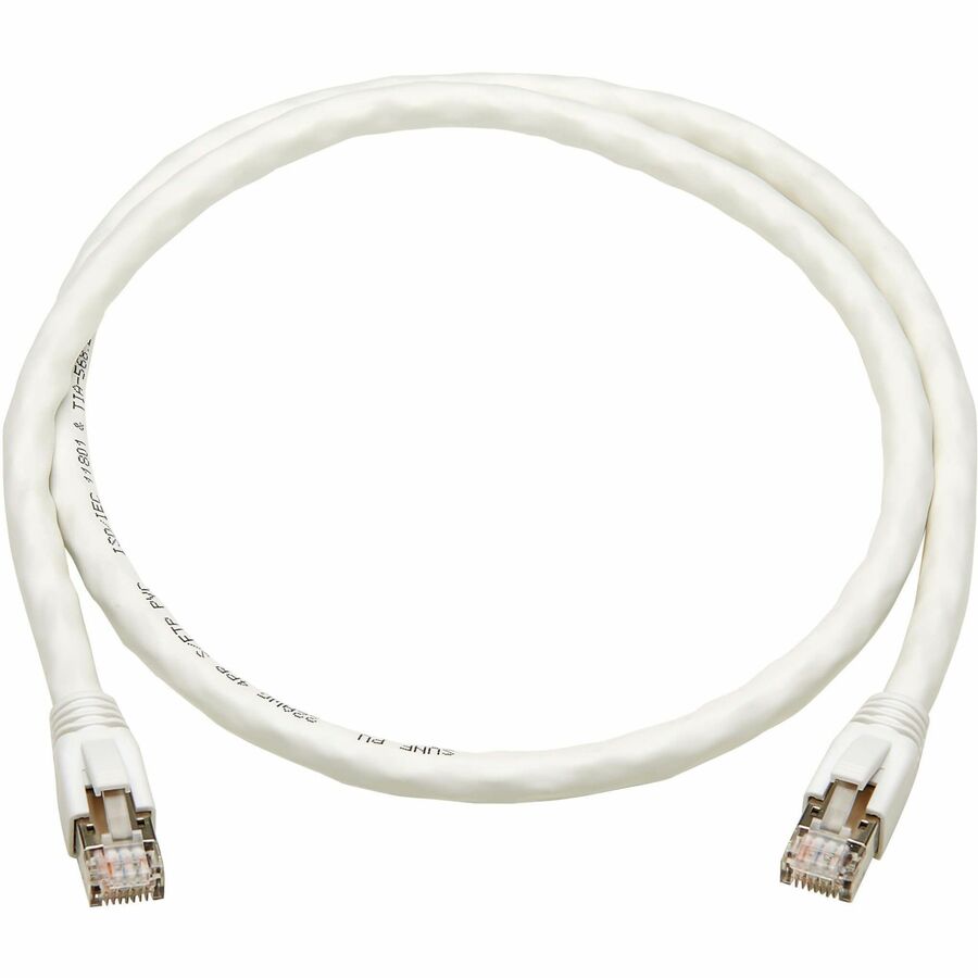 Eaton Tripp Lite Series Cat8 40G Snagless SSTP Ethernet Cable (RJ45 M/M), PoE, White, 2 ft. (0.6 m)